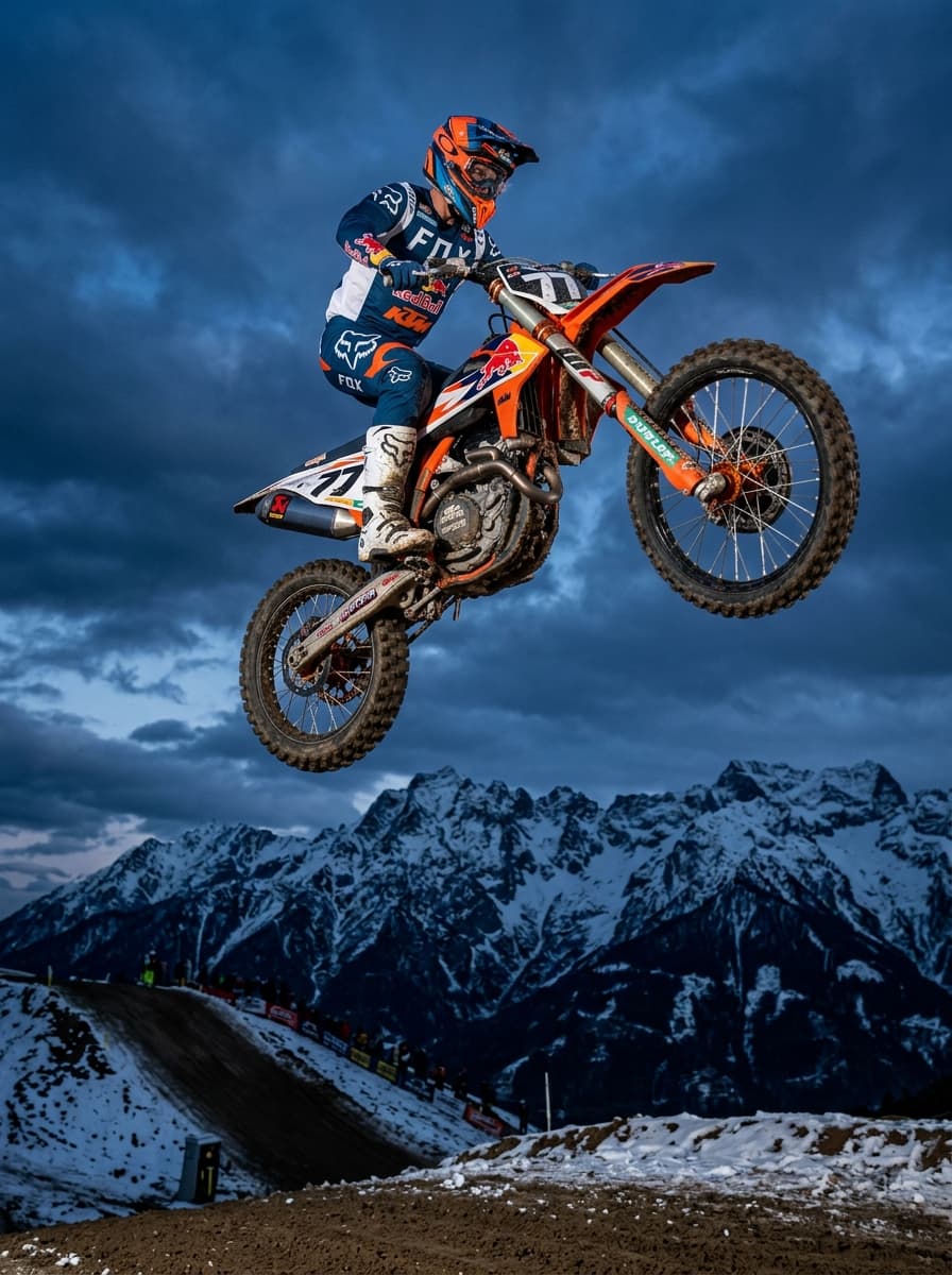 Motocross-kører i luften